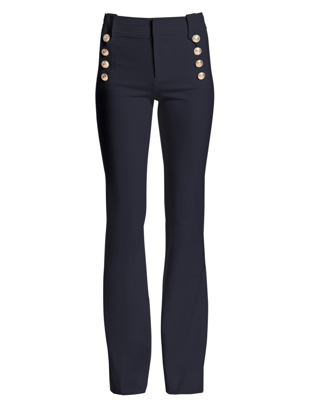 Derek Lam Black Flared Jeans with Gold Buttons